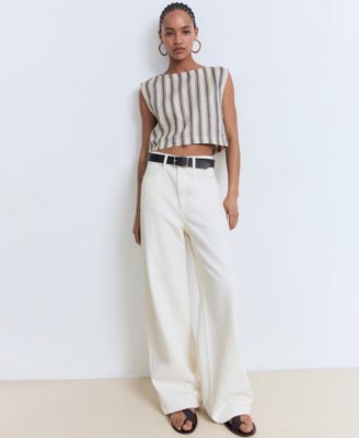 Women's Striped Linen Top