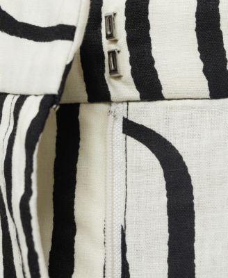 Women's Geometric-Print Linen Pants