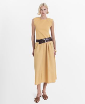 mango midi dress Mango linen mix short sleeve midi dress in emerald green