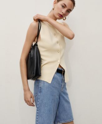 Women's High-Waist Straight-Fit Denim Shorts