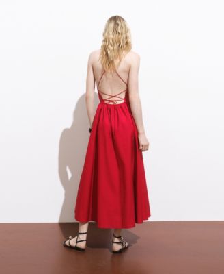 Women's Crossed Back Halter Dress
