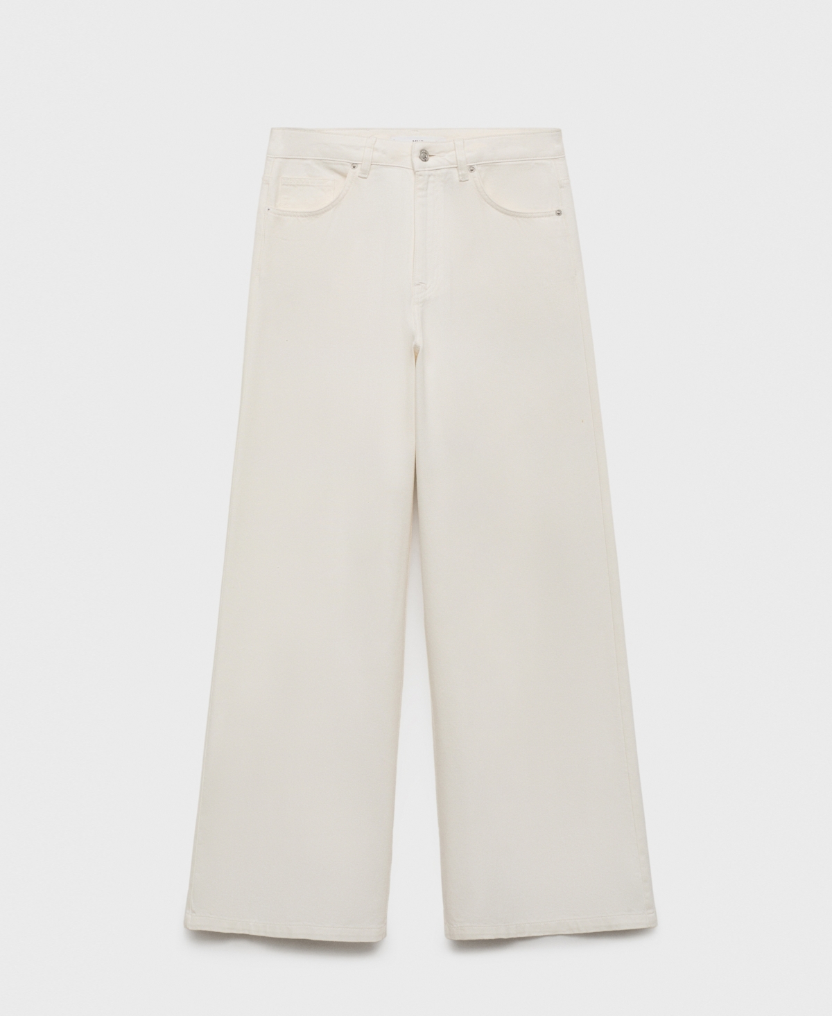 Mango High Waist Wide Leg Jeans In Neutral