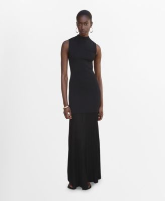 MANGO - Women's Perkins Collar Combined Dress