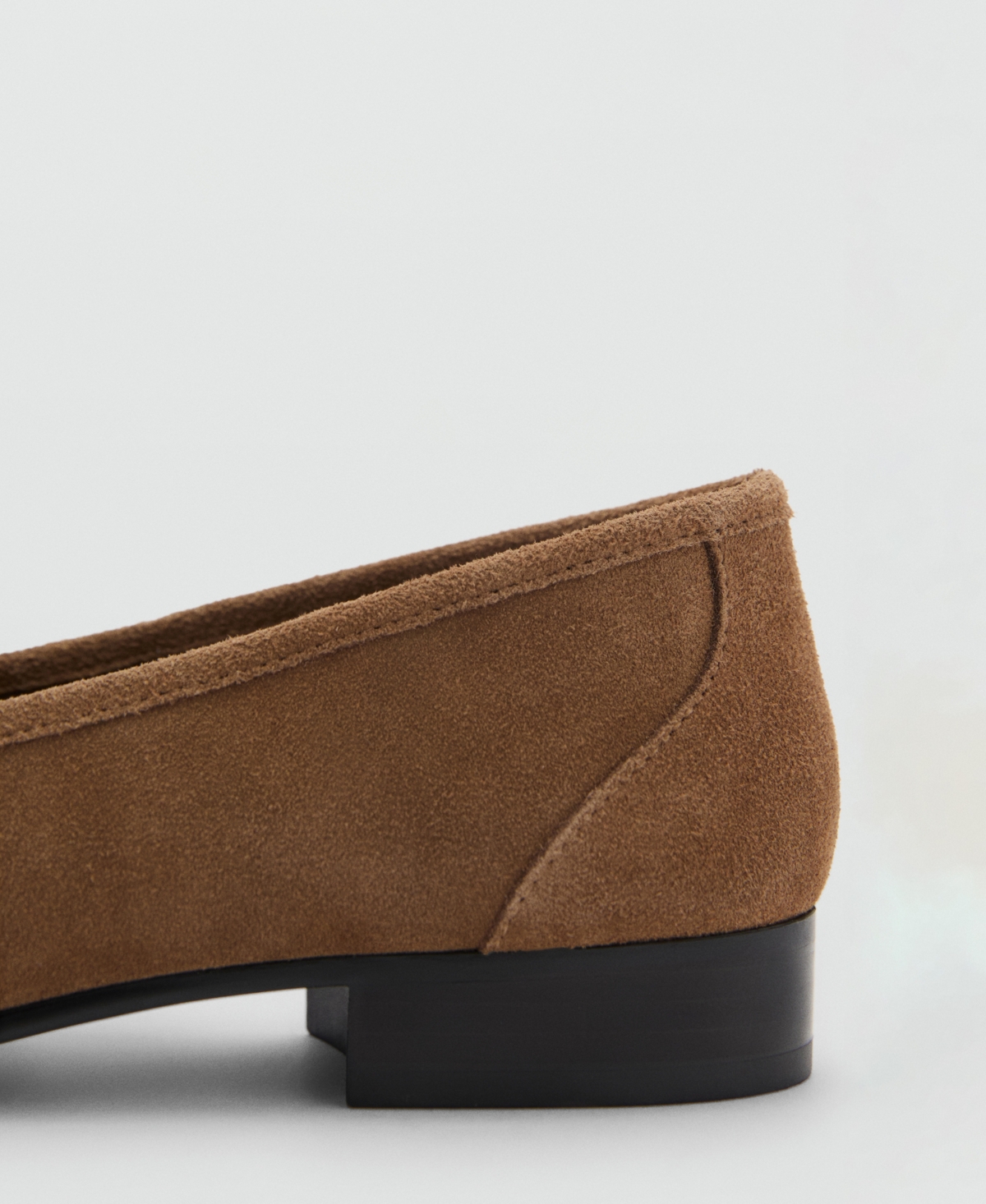 Mango Buckle Leather Apron-toe Flat In Brown