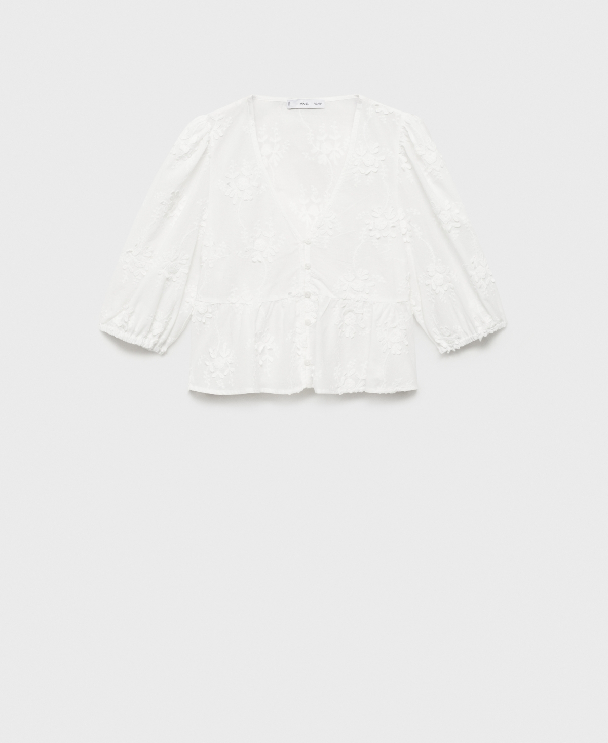 Women's Cotton Embroidered Blouse - Off White