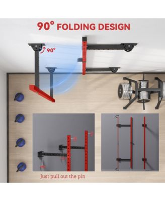 Folding Squat Rack with Pull Up Bar, 1000 Pounds Capacity,