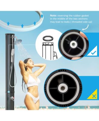 Outdoor Solar-Powe Sding Shower with Temperature Adjustment