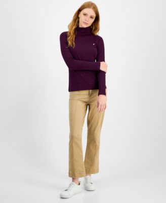 Women's Cotton Turtleneck Long-Sleeve T-Shirt, Online Only 