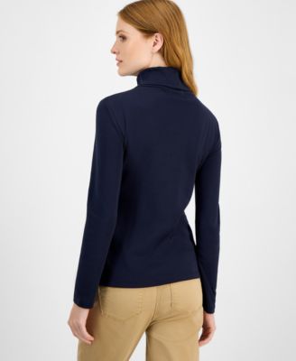 Women's Cotton Turtleneck Long-Sleeve T-Shirt, Online Only 
