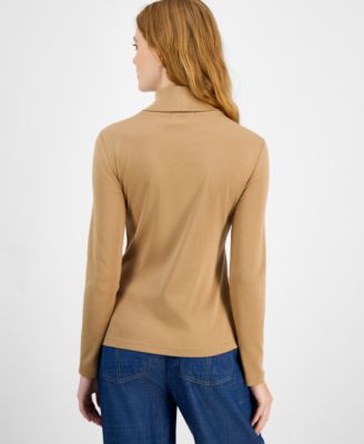 Jeans Women's Cotton Turtleneck Long-Sleeve T-Shirt, Online Only 