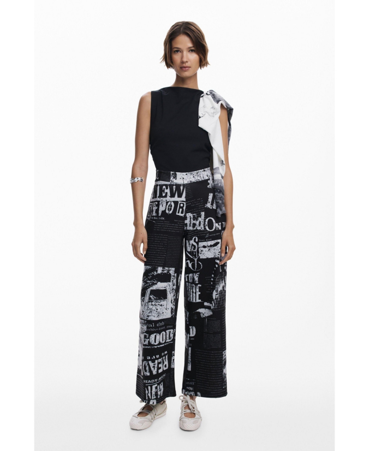 Desigual Women's Combined Newspaper Jumpsuit In Black