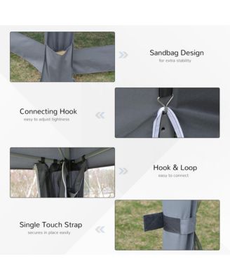 13' x 13' Pop Up Hexagonal Canopy Tent w/ Mesh Sidewalls,