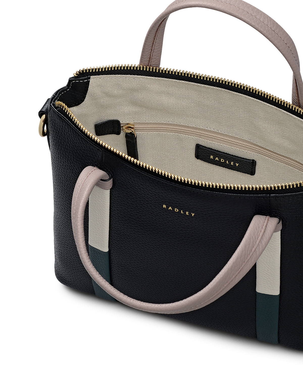 Radley London Waterloo Way Small Zip Top Satchel Bag In Black
