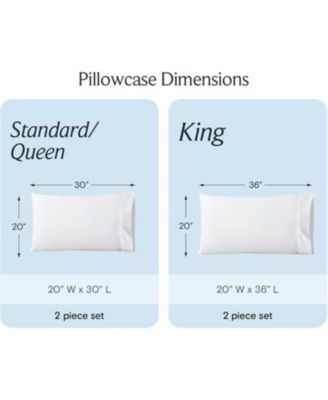 King 2PC Ultra Soft Silky Solid Performance Pillowcase Set