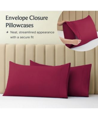 King 2PC Ultra Soft Silky Solid Performance Pillowcase Set