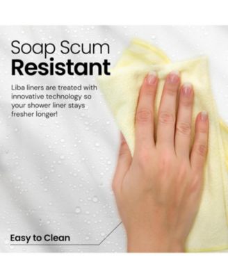 Cloth Fabric Shower Curtain, Heavy Duty Waterproof - 72" W x 72" H White