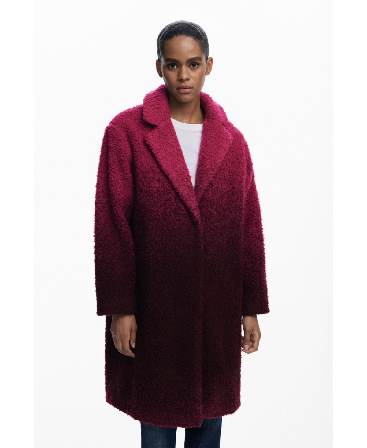 Desigual Women's Gradient boucle coat