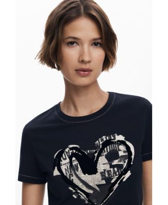 Women's Newspaper heart T-shirt