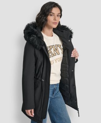 Women's Trim Hooded Anorak Puffer Coat