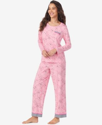 Women's Long Sleeve Crewneck Top and Ankle Length Pants Pajama Set