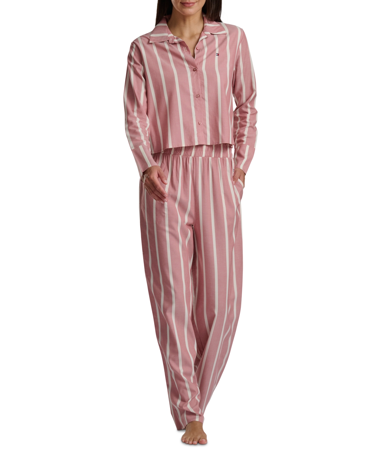 Tommy Hilfiger Women's Long Sleeve Top And High-waist Pant Set In Multi