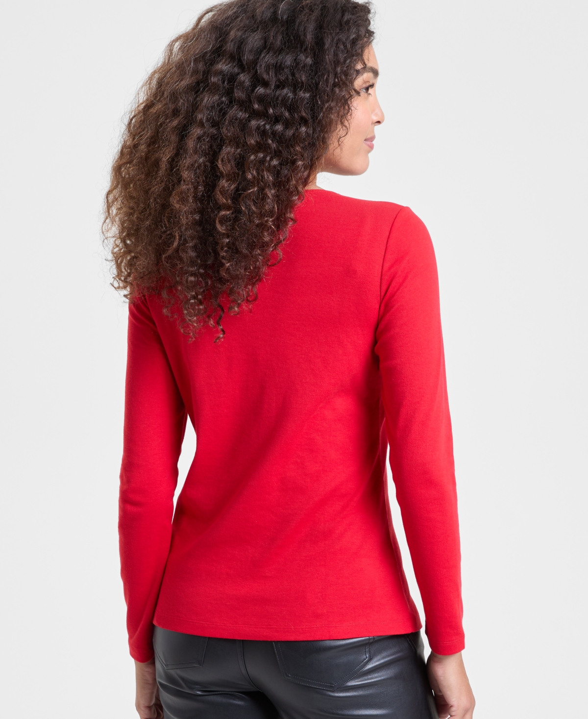 Holiday Lane Women's Ornaments Long-Sleeve Top, Macy's Exclusive