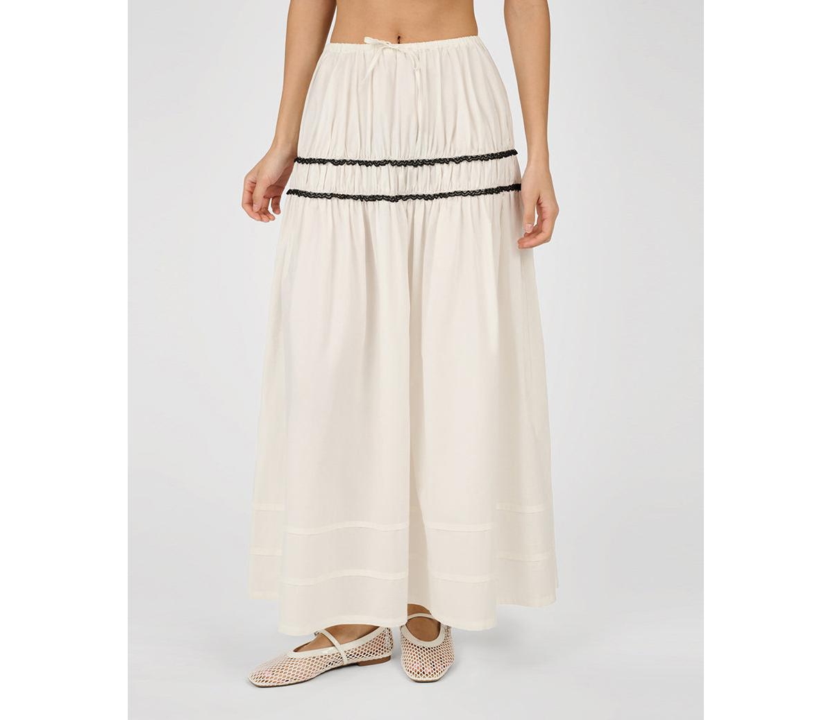 Women's Tiered Midi Skirt - White