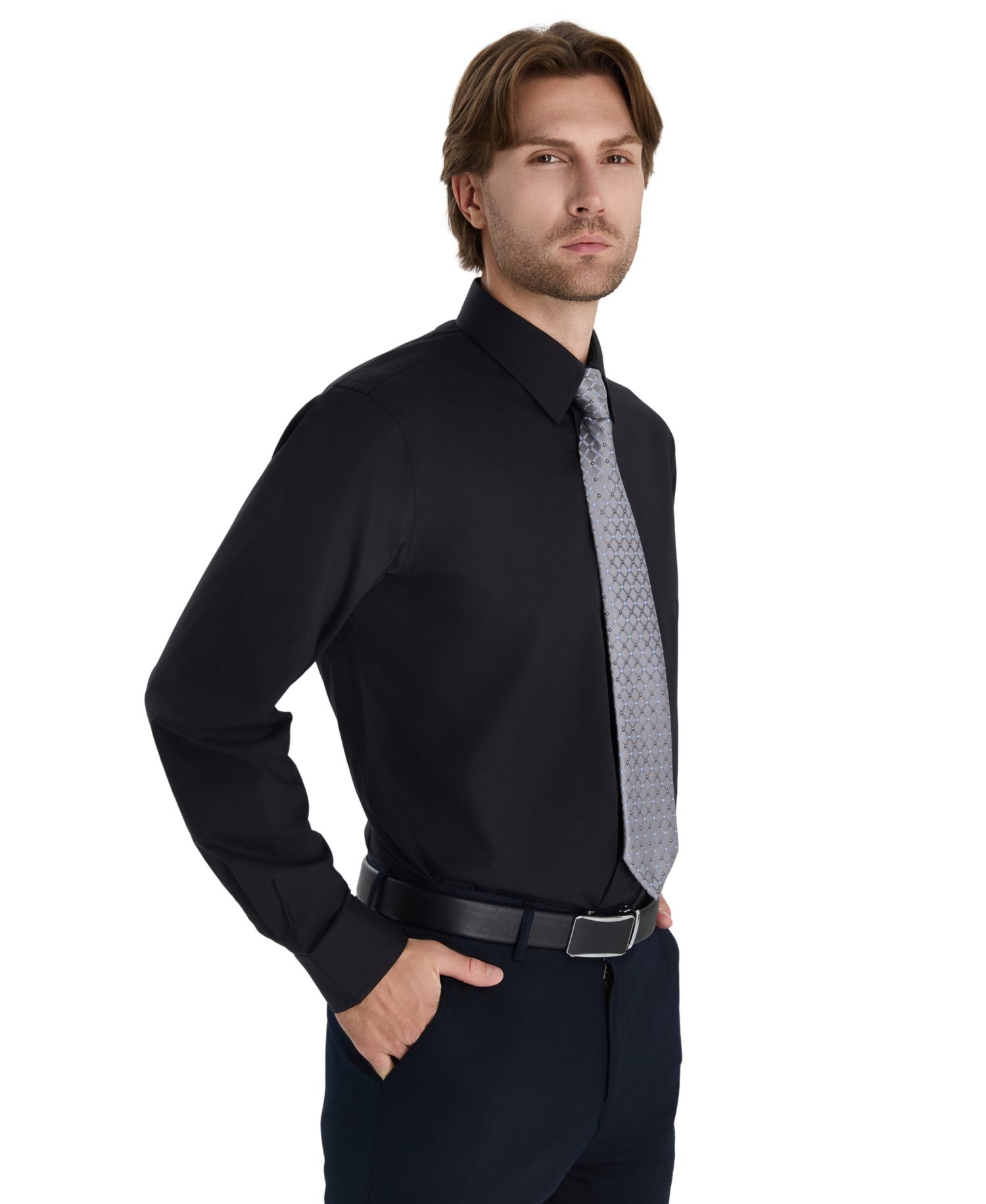 Men's Regular Fit Solid Dress Shirt