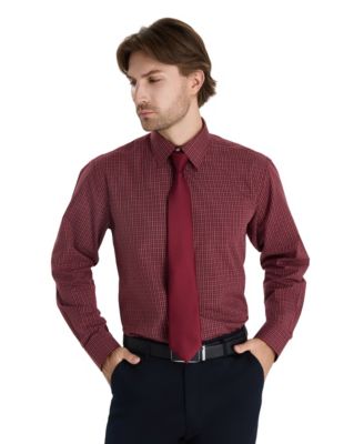 Men's Regular Fit Micro Check Dress Shirt, Macy's Exclusive