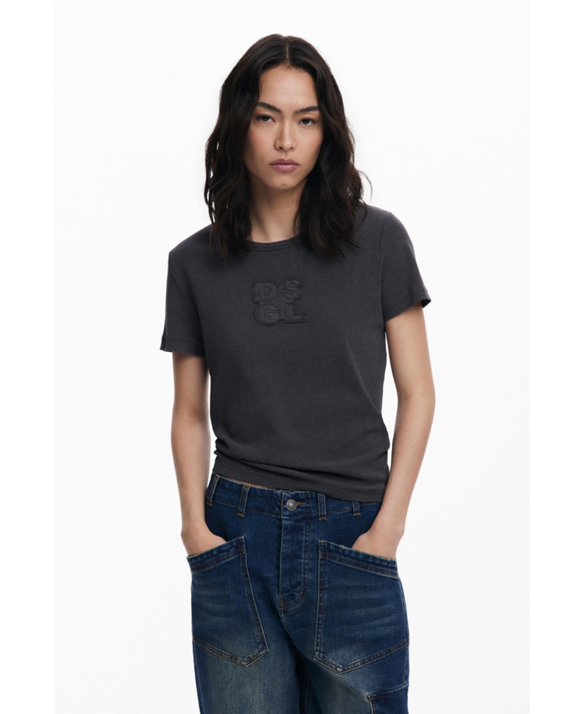Desigual Women's Baggy Jeans With Pockets In Blue