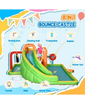 7-in-1 Backyard Inflatable Bounce House W/ Slide & Water Blaster