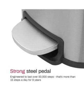13 Gal./50 Liter Slim Stainless Steel Step-on Trash Can for Kitchen