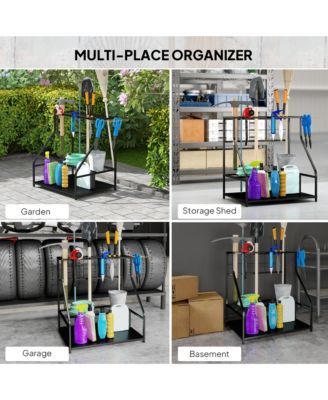 Garden Tool Organizer for Garage, 3 Tier Yard Tool Holder,