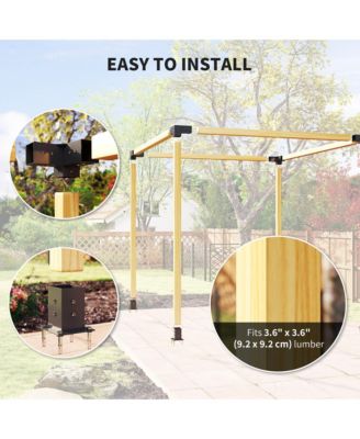 8PCS Pergola Kit Brackets for 4"x4" (Actual 3.6"x3.6") Lumber