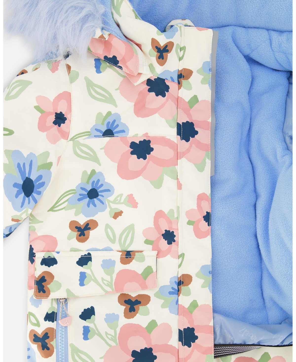 Deux par Girl Two-Piece Discover Snowsuit with Printed Jacket Light Blue - Toddler|Child