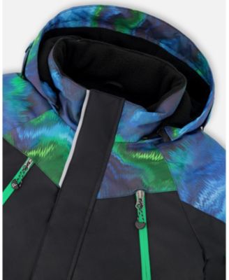 Boy Two-Piece Play Snowsuit with Colorblocked Jacket Green - Child