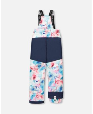 Girl Two-Piece Play Snowsuit Blue Flower Print - Toddler|Child