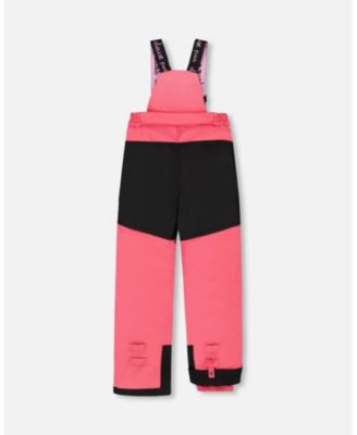 Girl Two-Piece Play Snowsuit Flash Coral with Butterfly Print Jacket - Child