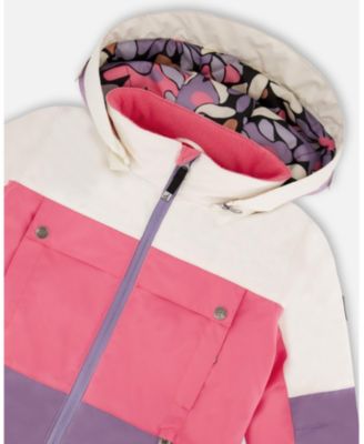 Girl Two-Piece Teknik Snowsuit Black Retro Flower Print - Toddler|Child