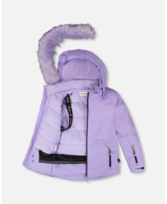 Girl Two-Piece Play Snowsuit with Printed Pants Lavender - Toddler|Child