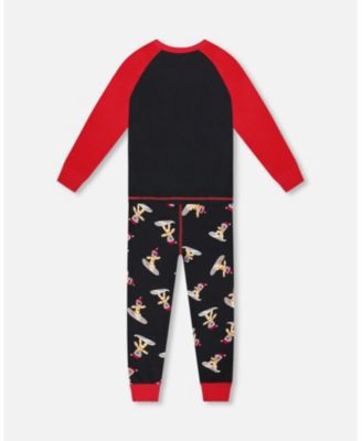 Boy Two-Piece Cotton Pajama Set Black Cookie Print - Toddler|Child