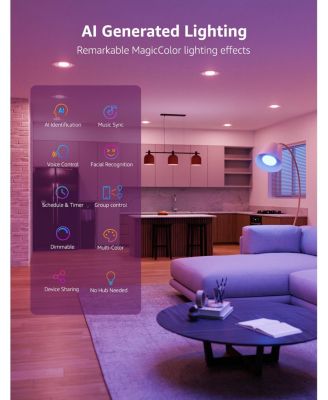 BR1 60-Watt Equivalent AI Smart BR30 RGBCCT Color Changing Flood LED Light Bulb, Dimmable Voice Control,APP Control (4-Bulb)