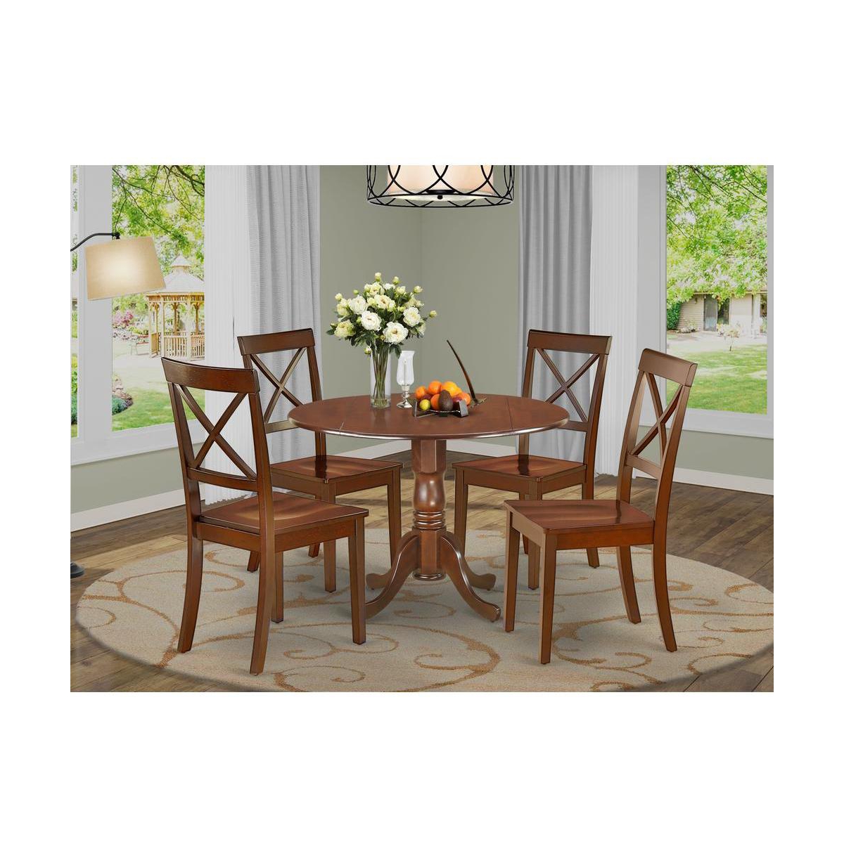 East West Furniture Dining Room Set Mahogany