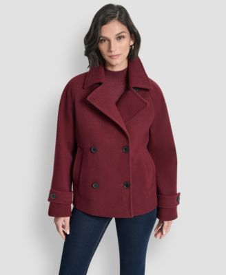 Women's Short Double Breasted Collared Coat, P/XS-XXL