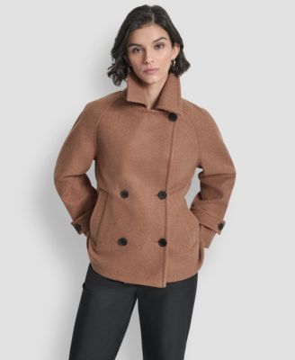 Women's Short Double Breasted Collared Coat