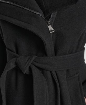 Women's Wing Collar Asymmetrical Wrap Coat