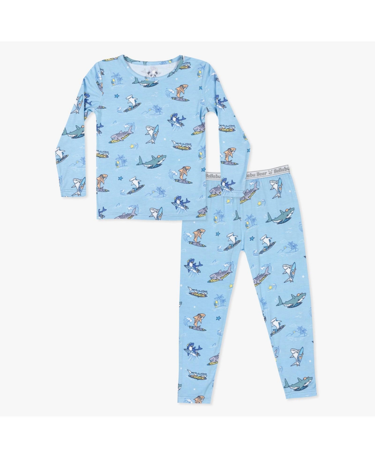 Bellabu Bear Kids' Baby Shark Set Of 2 Piece Pajamas In Blue
