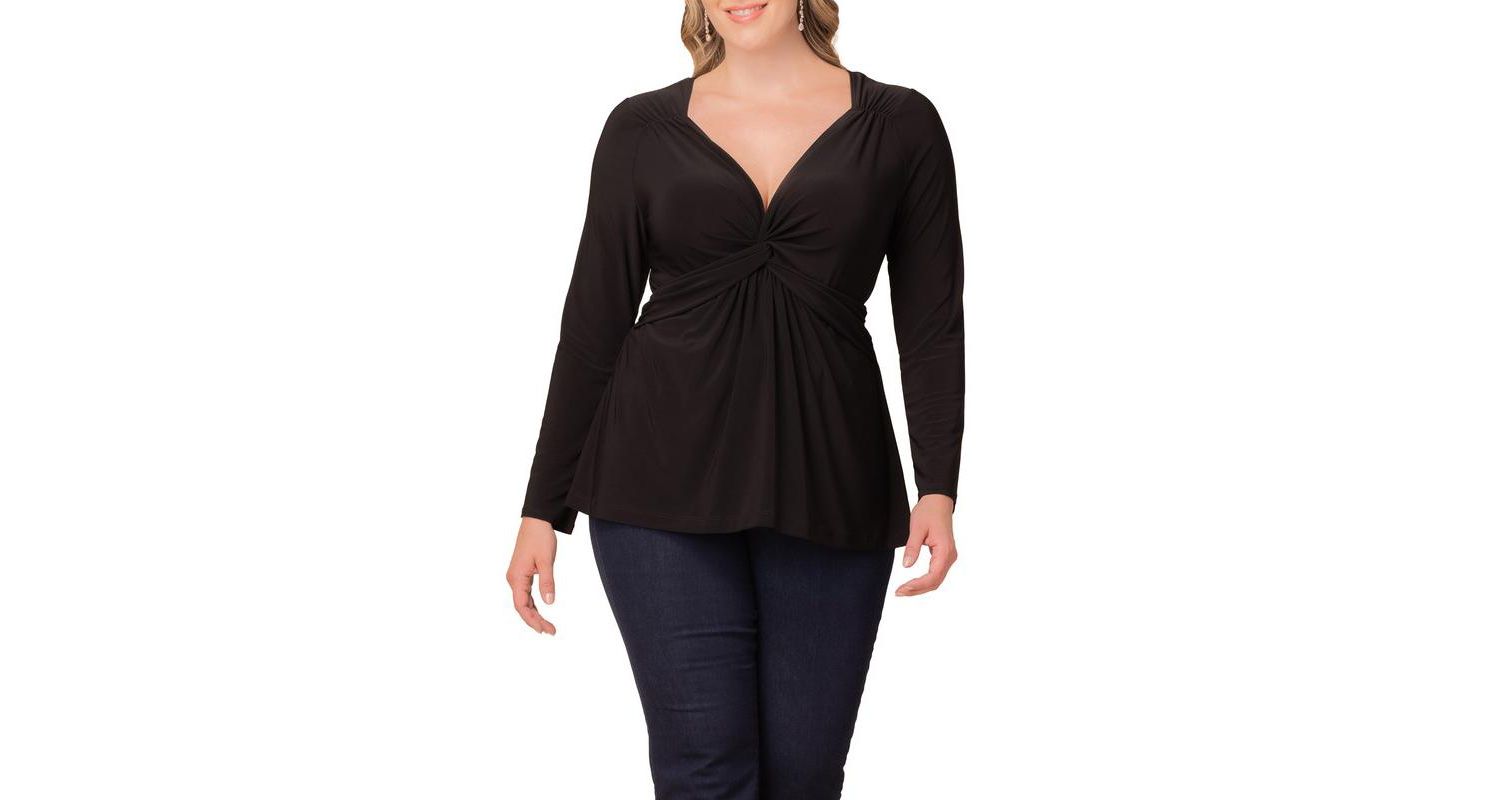 Plus Size Abigail Long Sleeve Twist Top