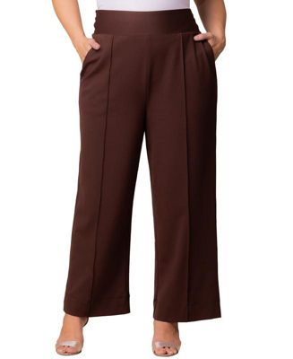 Women's Plus Size Polished Ponte Wide Leg Pants