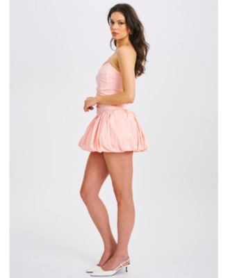 Women's Oletta Pink Corset Strapless Bubble Hem Mini Dress